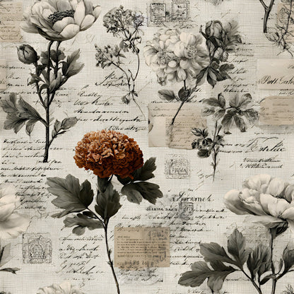 Postmarked Blooms Pattern 8 Minky Fabric