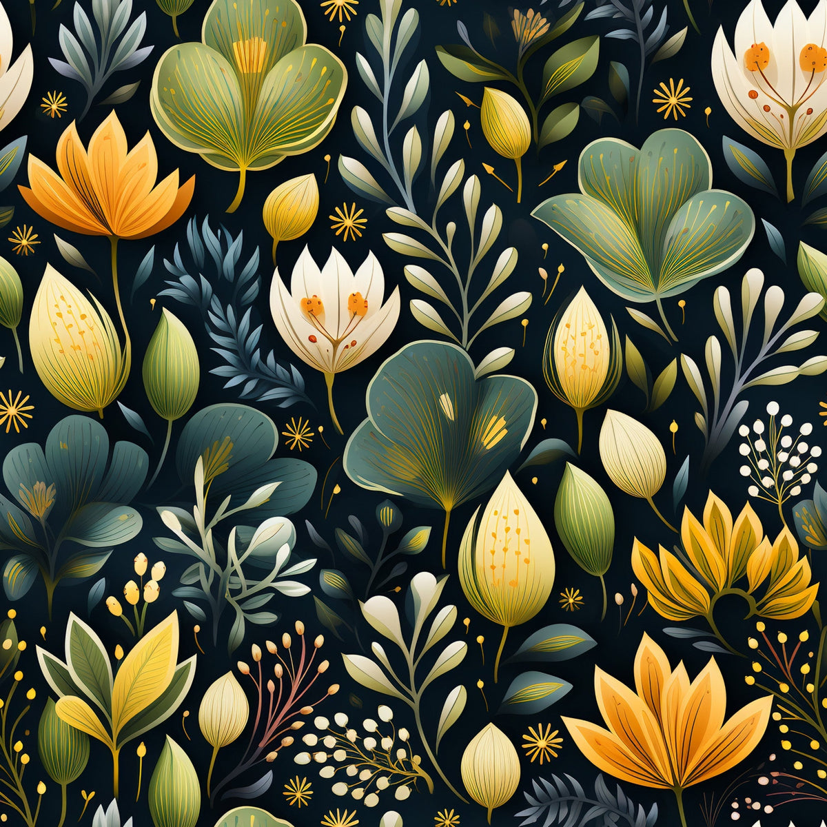 Twilight Flora Pattern 12 Minky Fabric