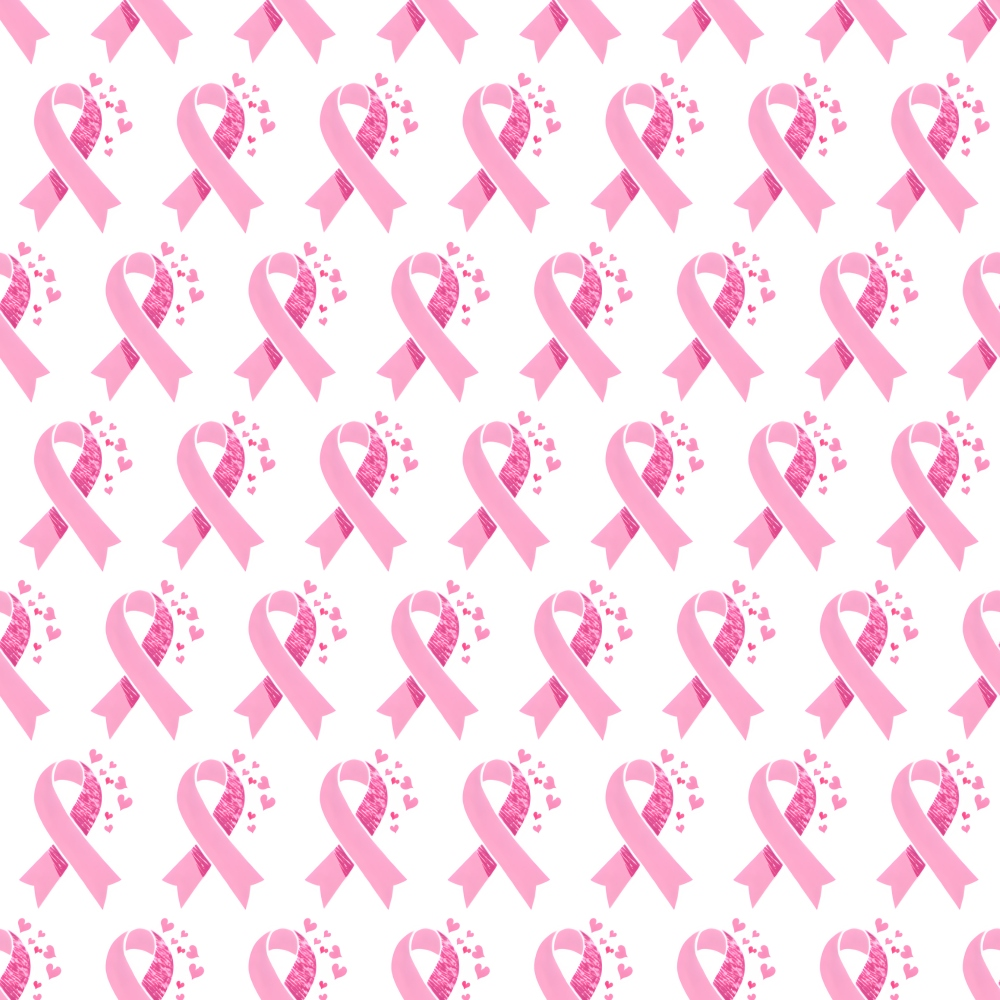 Pink Ribbon Love Pattern 1 Minky Fabric