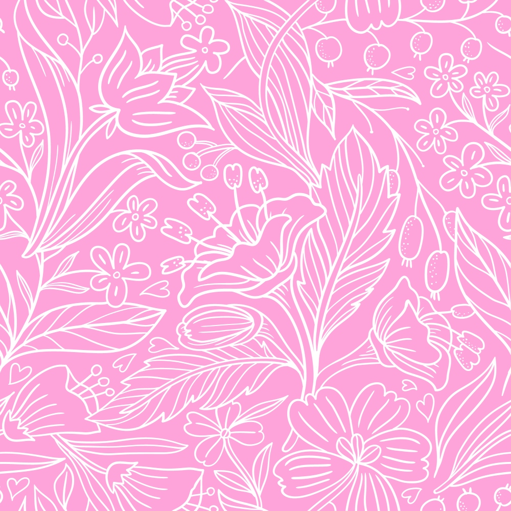 Pink Ribbon Love Pattern 4 Minky Fabric