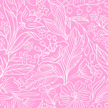 Pink Ribbon Love Pattern 4 Minky Fabric