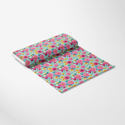 Bright Summer Blooming Flowers 11 Quilting Cotton Fabric