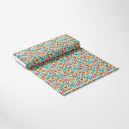 Bright Summer Blooming Flowers 2 Quilting Cotton Fabric