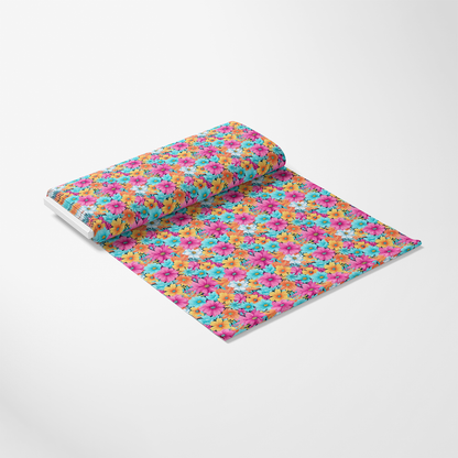 Bright Summer Blooming Flowers 3 Quilting Cotton Fabric