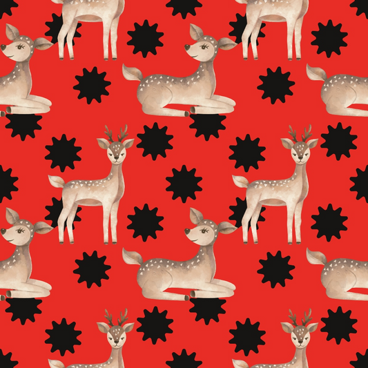 Buffalo Plaid Deer Pattern 5 Quilting Cotton Fabric