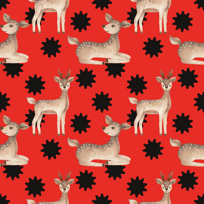 Gingham Fawns Pattern 5 Minky Fabric