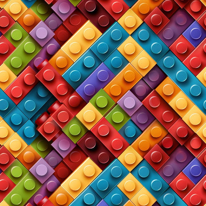 Playful Bricks Pattern 26 Minky Fabric