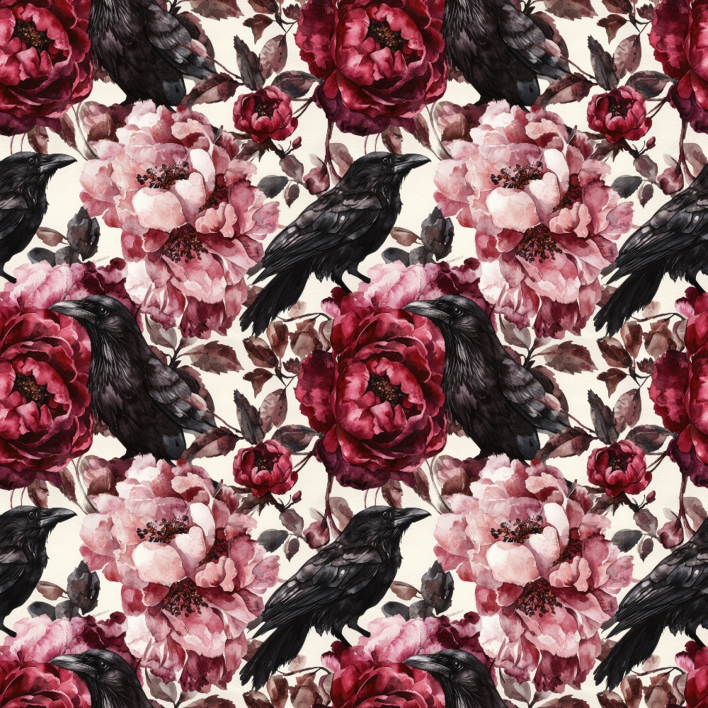 Raven Rose Reverie Pattern 1 Minky Fabric