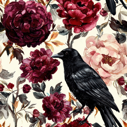 Raven Rose Reverie Pattern 3 Minky Fabric