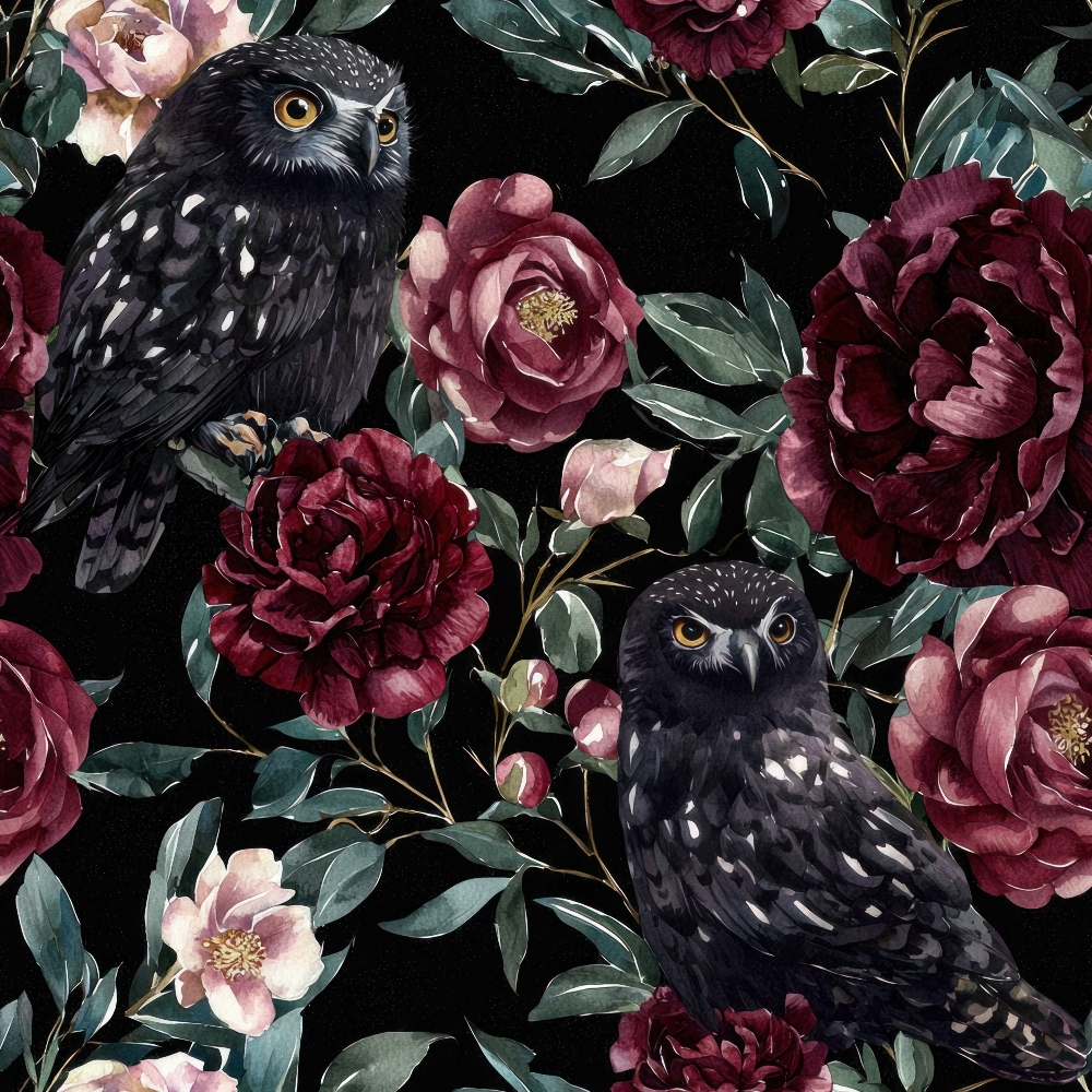 Raven Rose Reverie Pattern 6 Minky Fabric