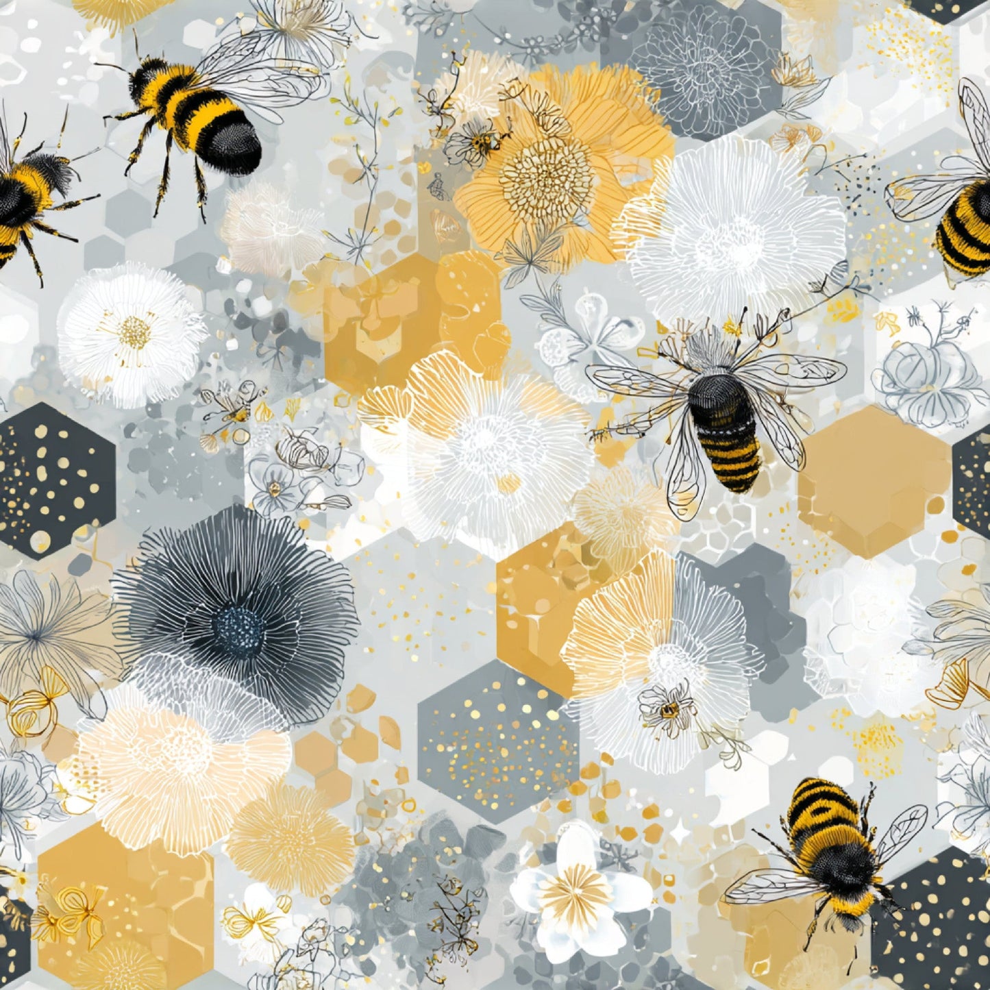 Busy Bee Pattern 20 Quilting Cotton Fabric