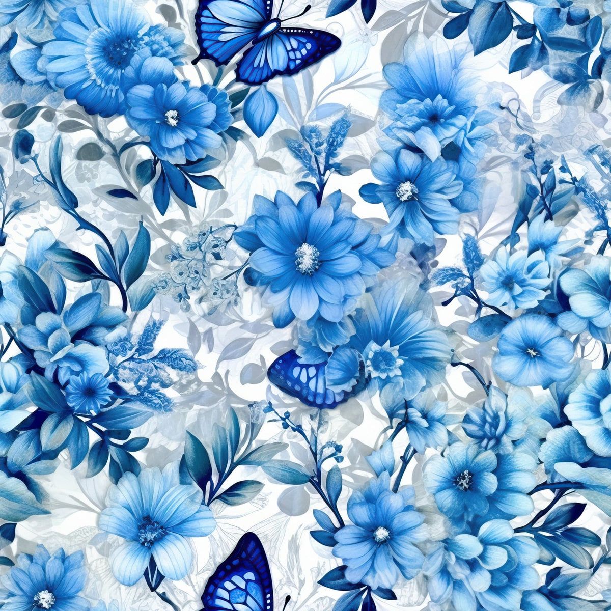 Sapphire Flutter Pattern 1 Minky Fabric