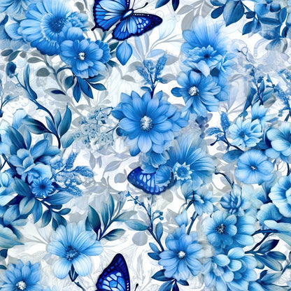 Sapphire Flutter Pattern 1 Minky Fabric