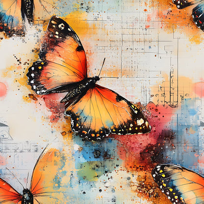 Painted Wings Pattern 15 Minky Fabric