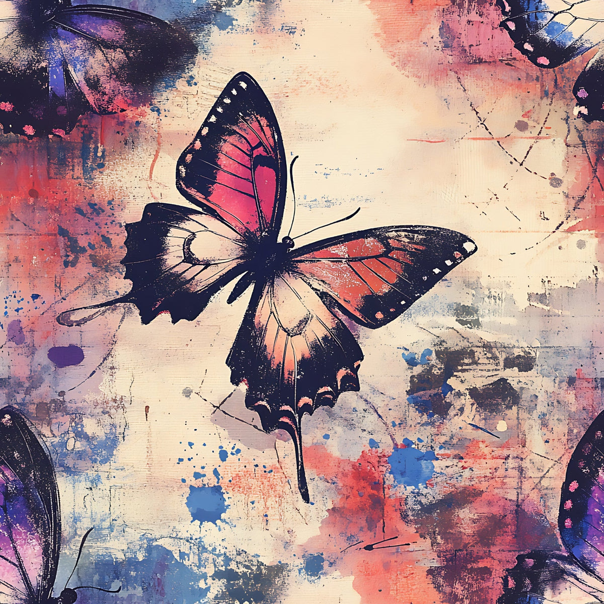 Painted Wings Pattern 17 Minky Fabric