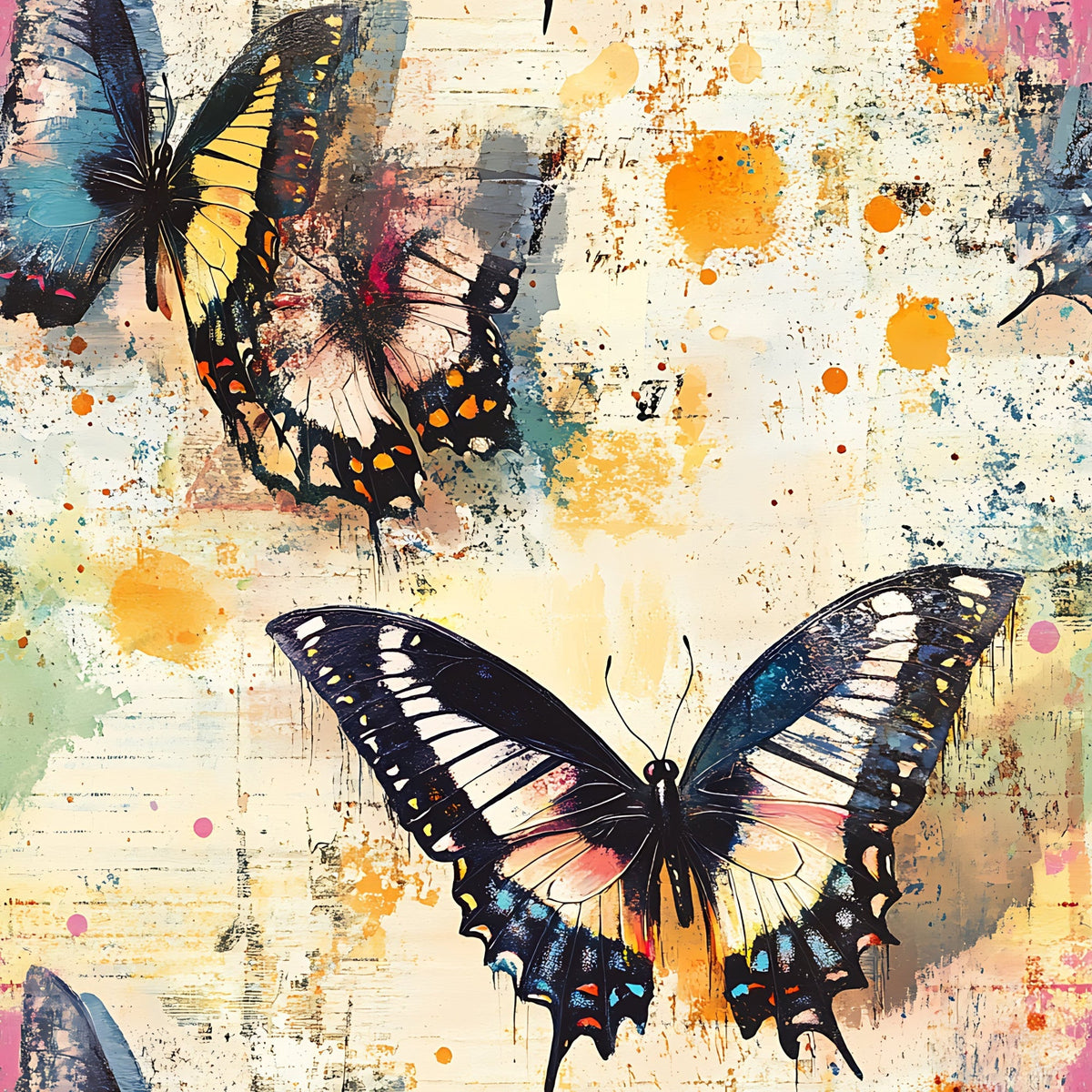 Painted Wings Pattern 19 Minky Fabric