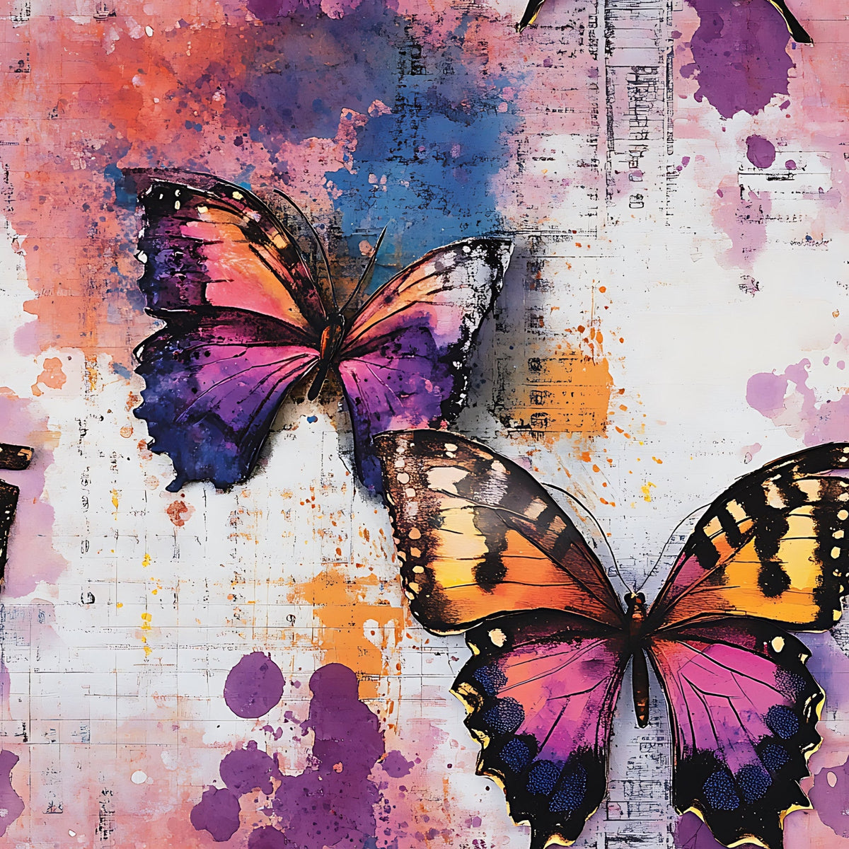 Painted Wings Pattern 1 Minky Fabric