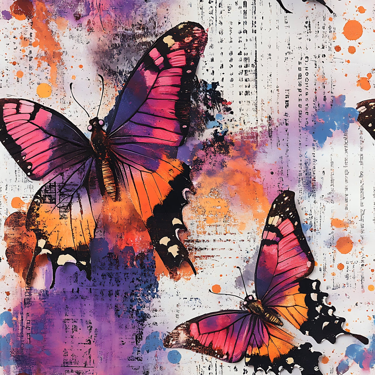 Painted Wings Pattern 2 Minky Fabric