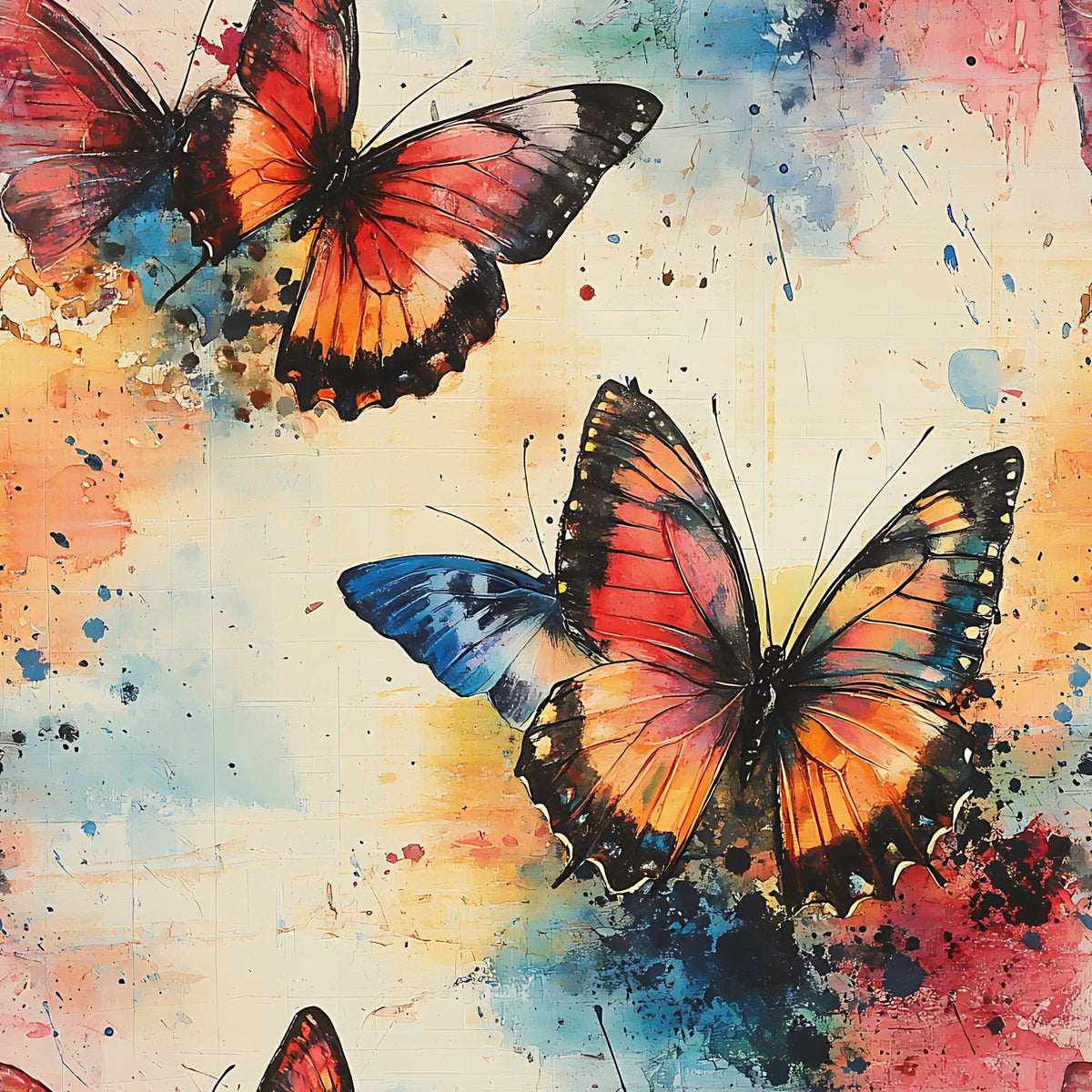 Painted Wings Pattern 6 Minky Fabric