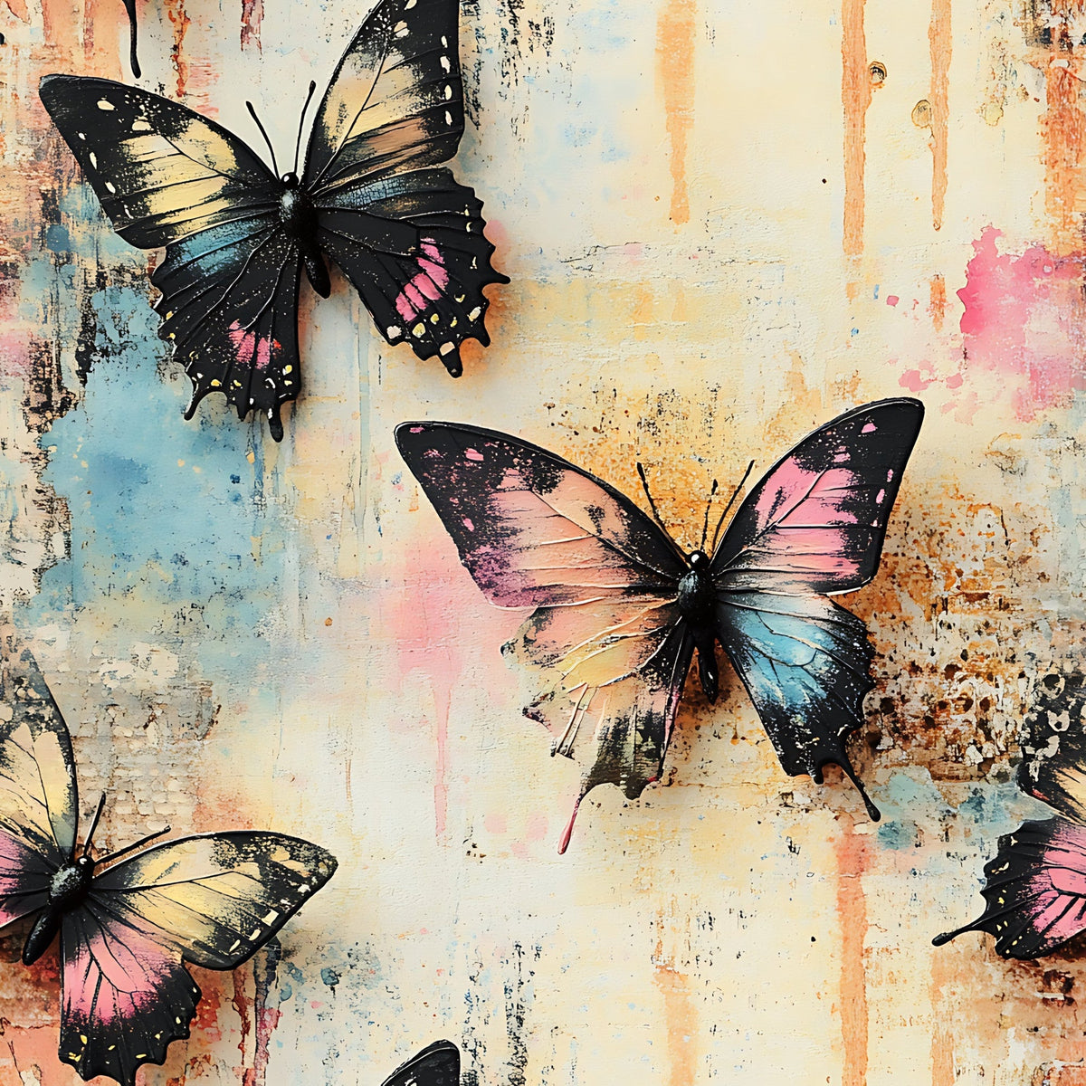 Painted Wings Pattern 7 Minky Fabric