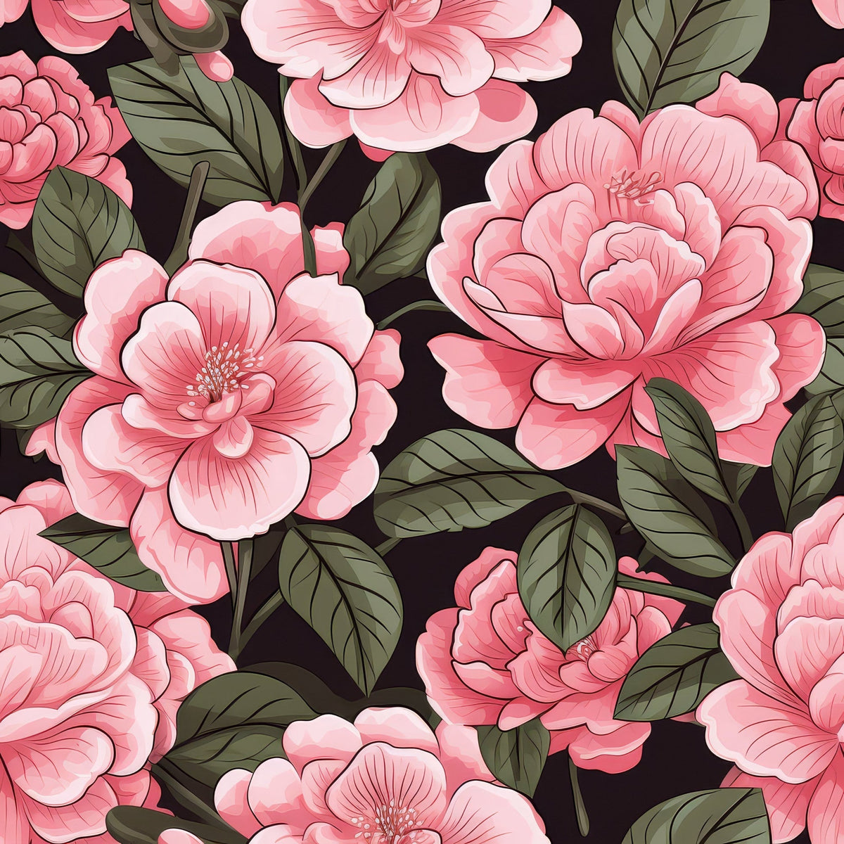 Painted Peonies Pattern 11 Minky Fabric