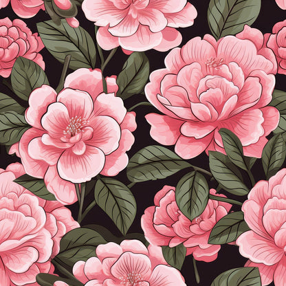 Painted Peonies Pattern 11 Minky Fabric