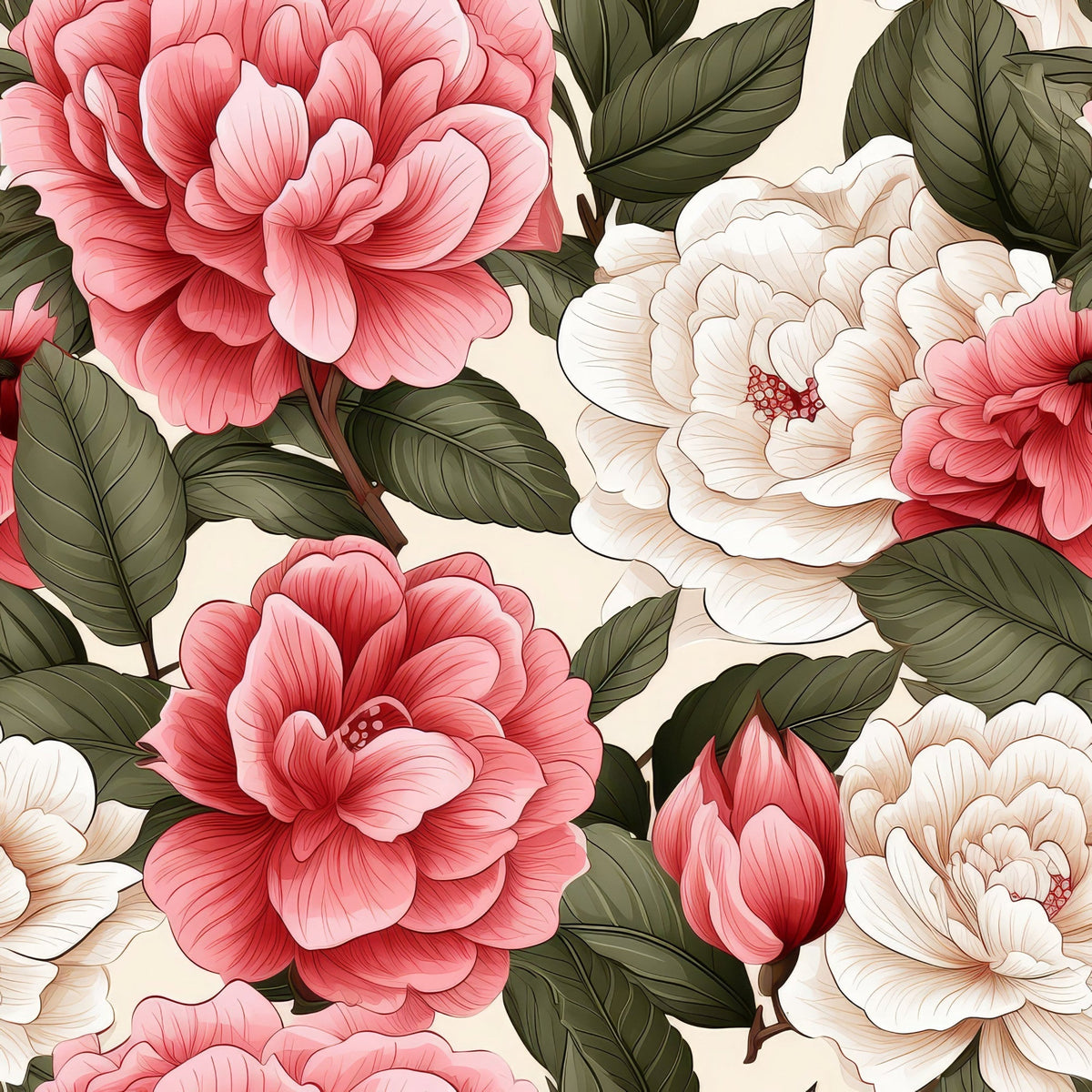 Painted Peonies Pattern 1 Minky Fabric