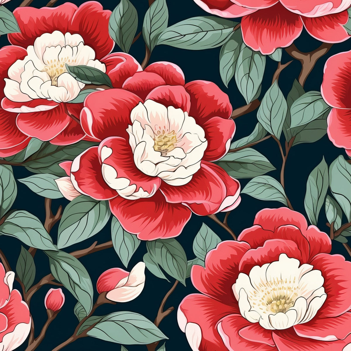 Painted Peonies Pattern 2 Minky Fabric