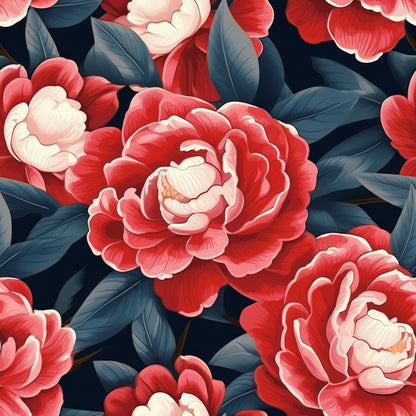 Painted Peonies Pattern 4 Minky Fabric