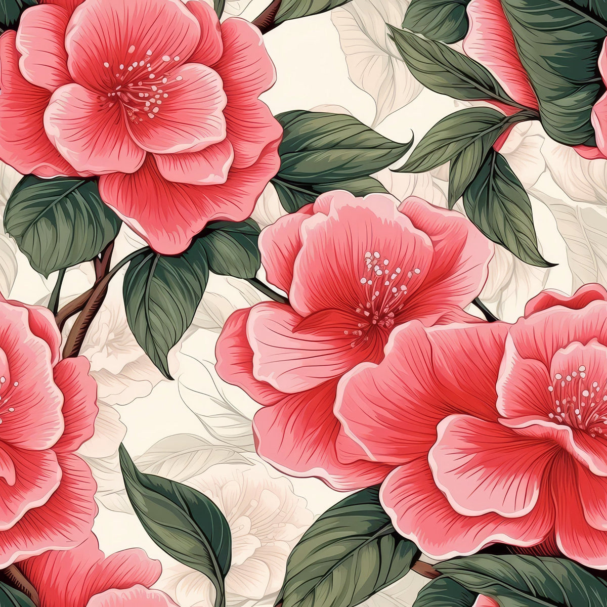 Painted Peonies Pattern 5 Minky Fabric
