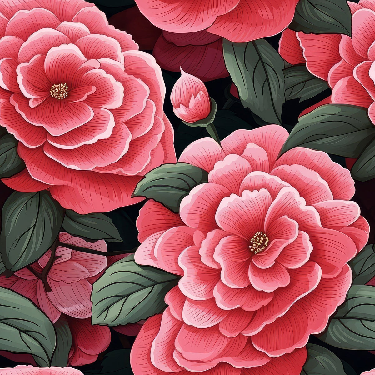 Painted Peonies Pattern 7 Minky Fabric