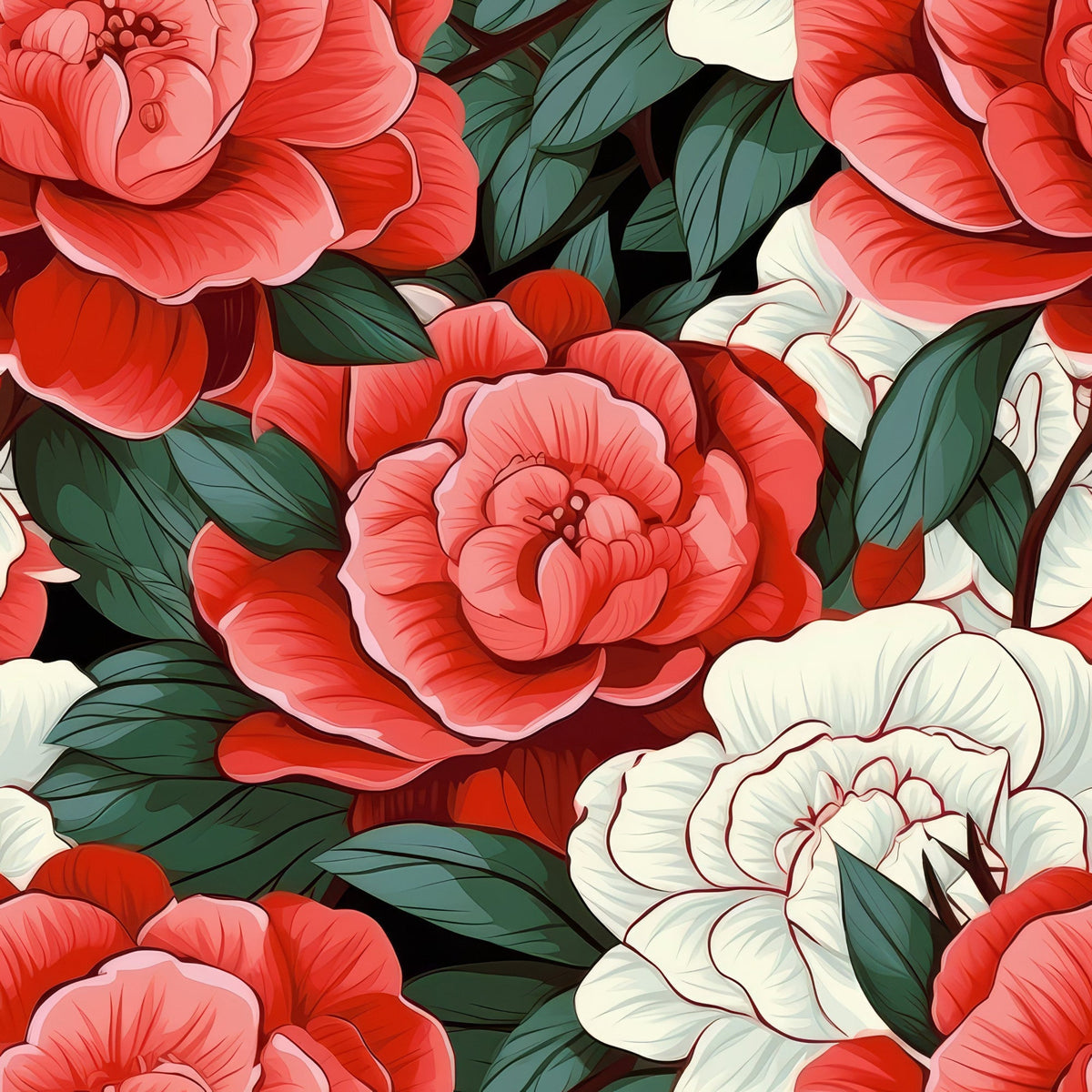 Painted Peonies Pattern 8 Minky Fabric