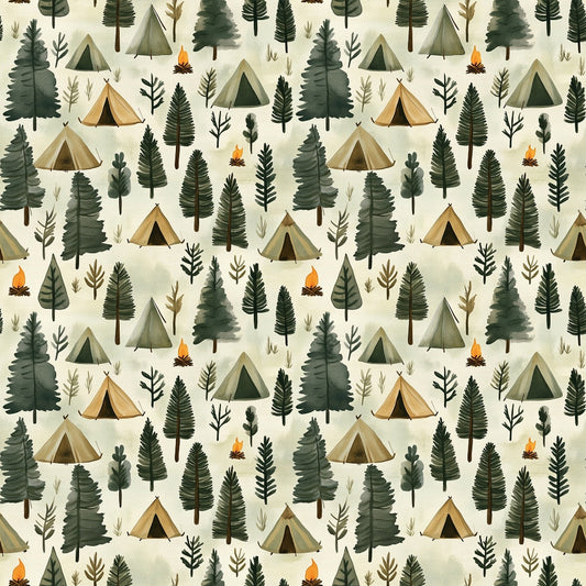 Camping in the Forest Pattern 1 Quilting Cotton Fabric