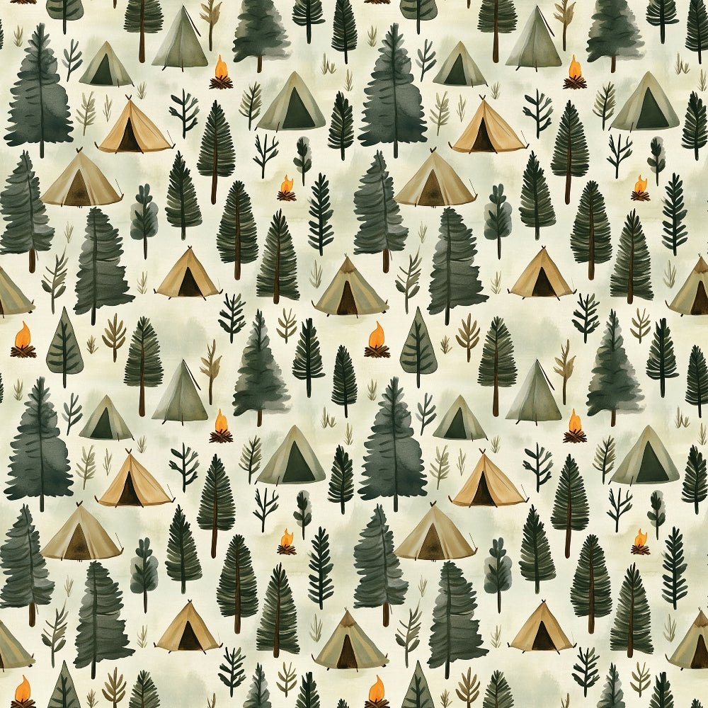 Woodland Campsite Pattern 1 Minky Fabric