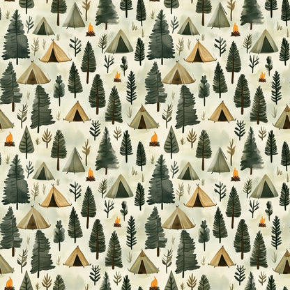 Woodland Campsite Pattern 1 Minky Fabric