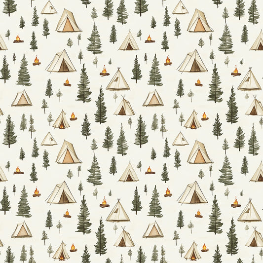 Camping in the Forest Pattern 4 Quilting Cotton Fabric