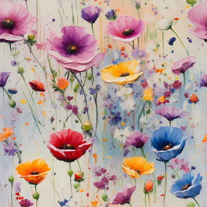 Poppy Confetti Pattern 3 Minky Fabric