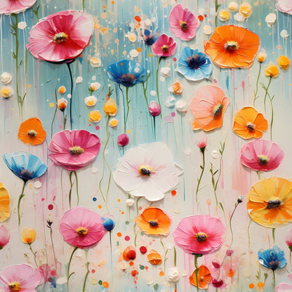 Poppy Confetti Pattern 4 Minky Fabric