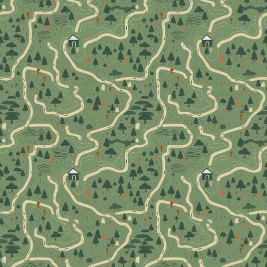 Camping Graphics Pattern 1 Quilting Cotton Fabric
