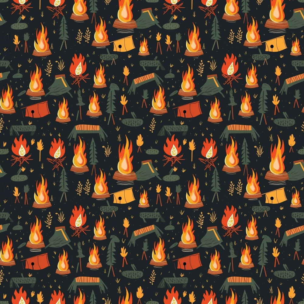 Evergreen Campfire Nights Pattern 12 Minky Fabric