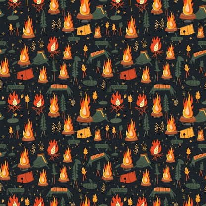 Evergreen Campfire Nights Pattern 12 Minky Fabric