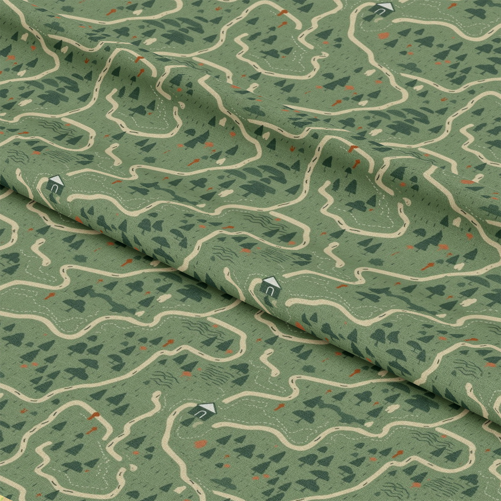 Camping Graphics Pattern 1 Quilting Cotton Fabric