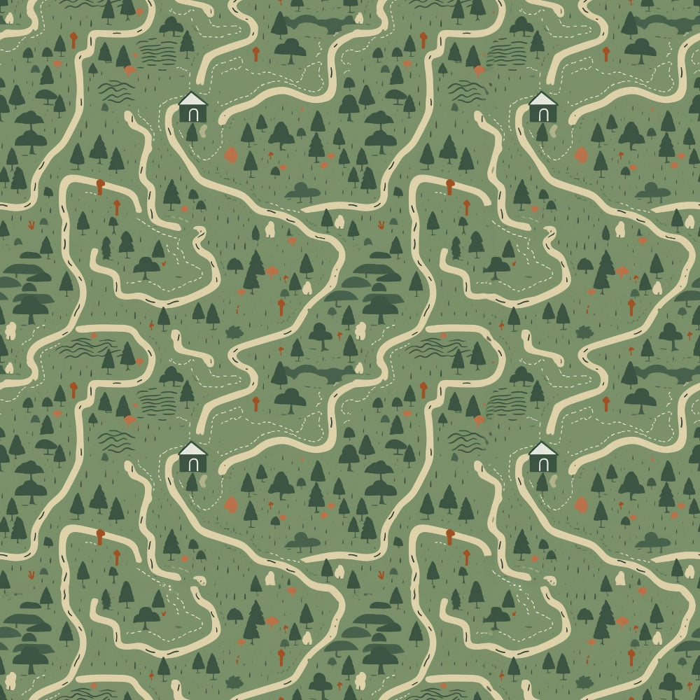 Evergreen Campfire Nights Pattern 1 Minky Fabric