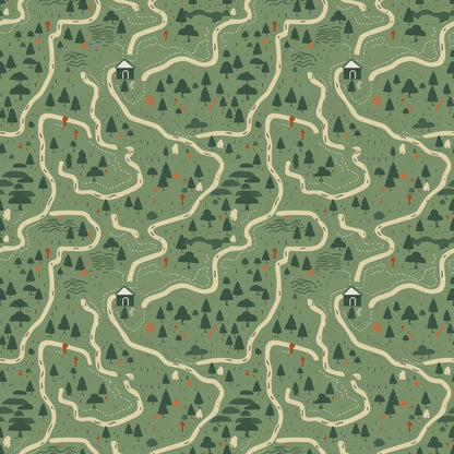 Evergreen Campfire Nights Pattern 1 Minky Fabric