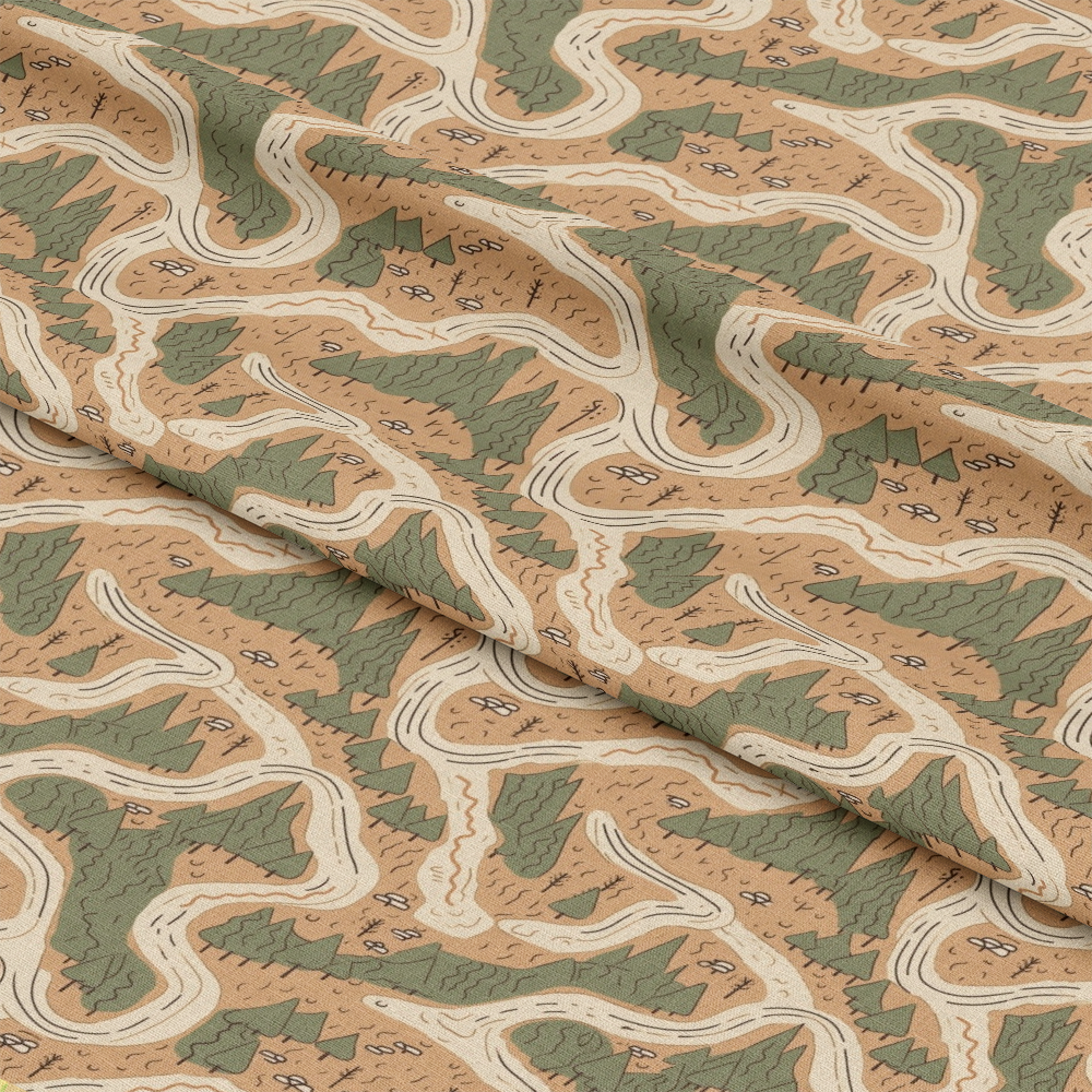Camping Graphics Pattern 2 Quilting Cotton Fabric