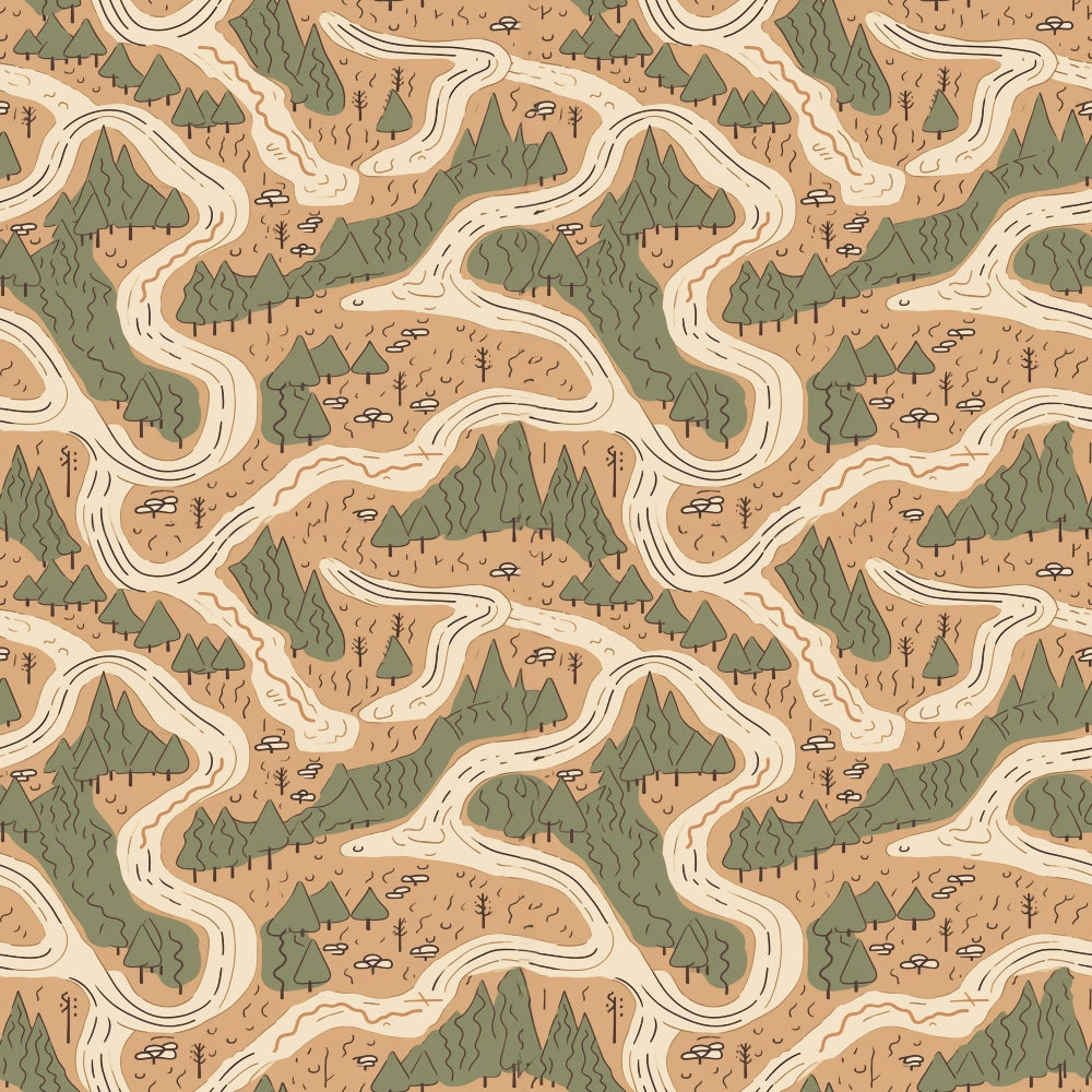 Evergreen Campfire Nights Pattern 2 Minky Fabric