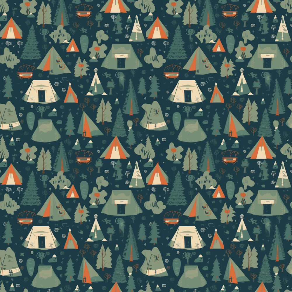 Evergreen Campfire Nights Pattern 3 Minky Fabric