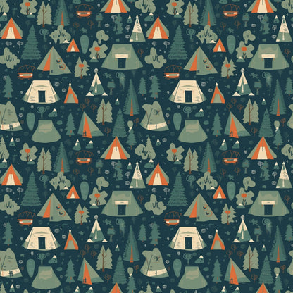 Evergreen Campfire Nights Pattern 3 Minky Fabric