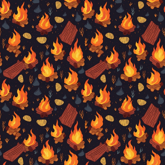 Camping Graphics Pattern 4 Quilting Cotton Fabric