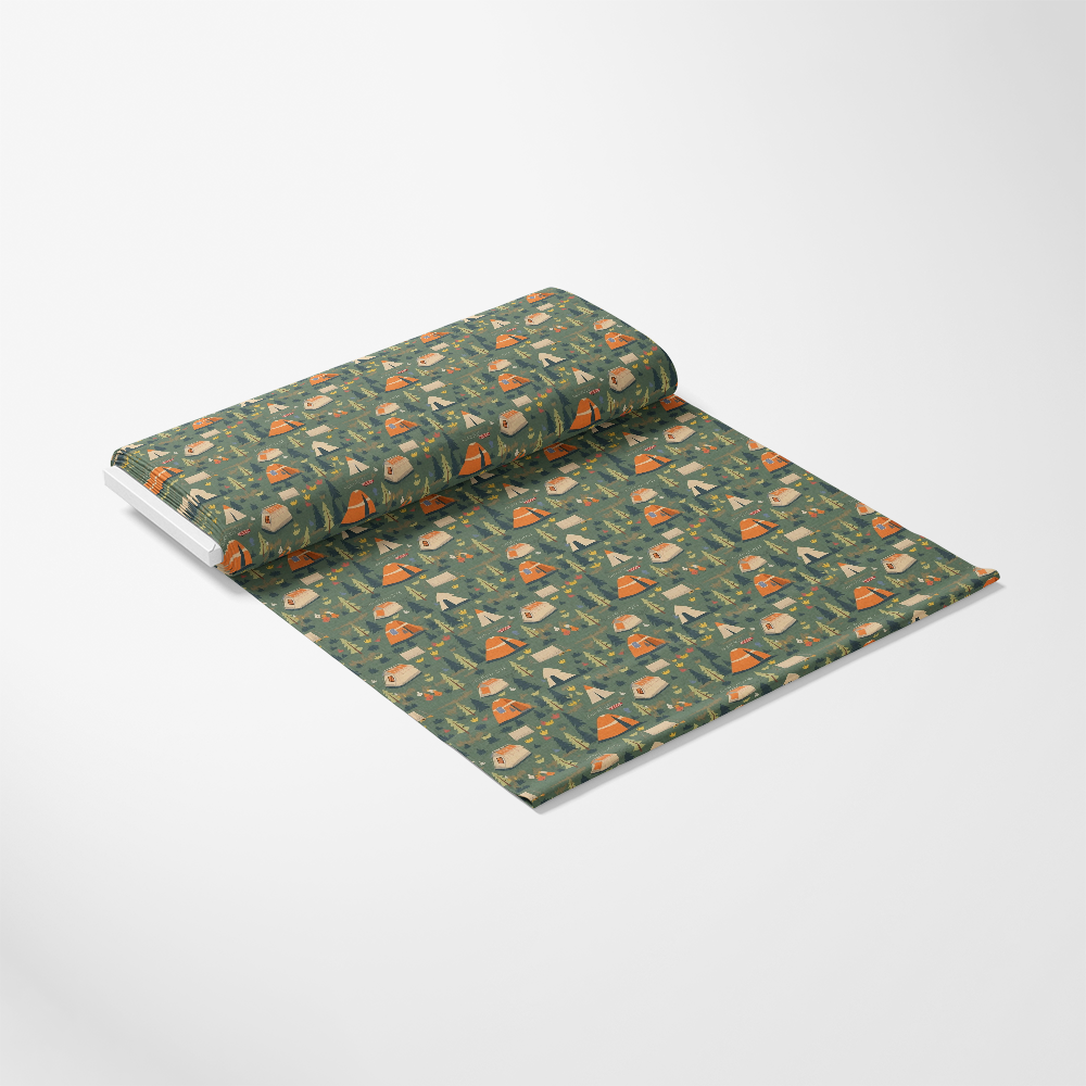 Camping Graphics Pattern 6 Quilting Cotton Fabric